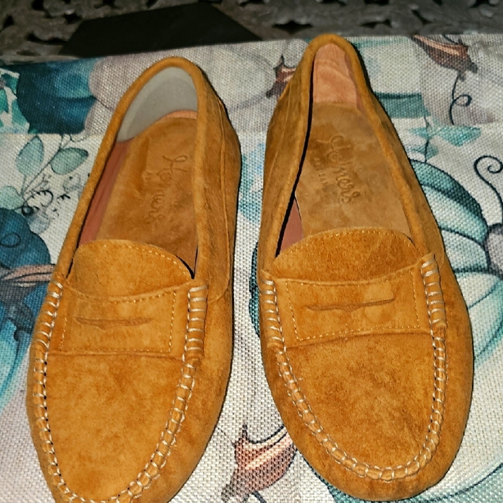 Women Tan Suede Loafers From Spain